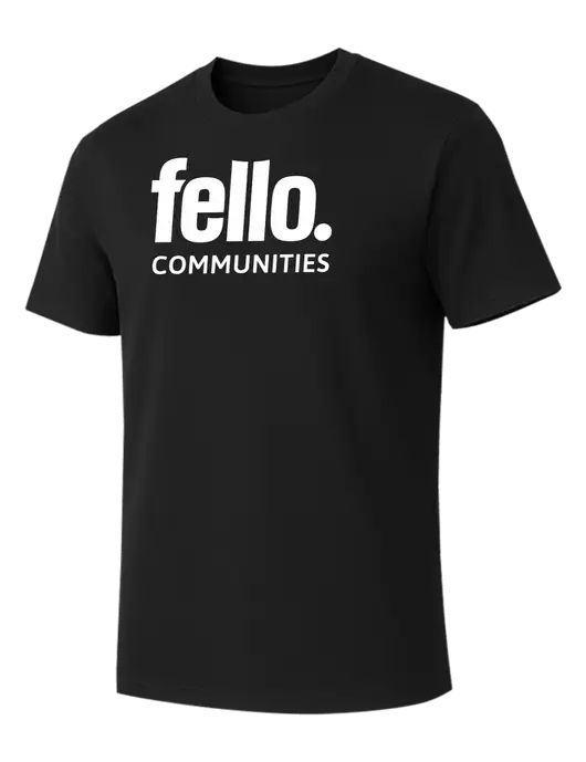 Allmade Deep Black Organic Cotton Tee w/Fello Communities Logo