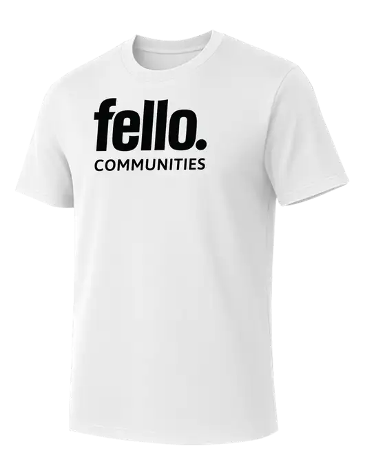 Allmade Bright White Organic Cotton Tee w/Fello Communities Logo