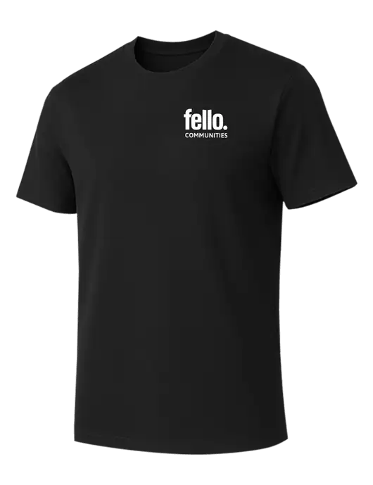 Allmade Deep Black Organic Cotton Tee w/Fello Communities Logo