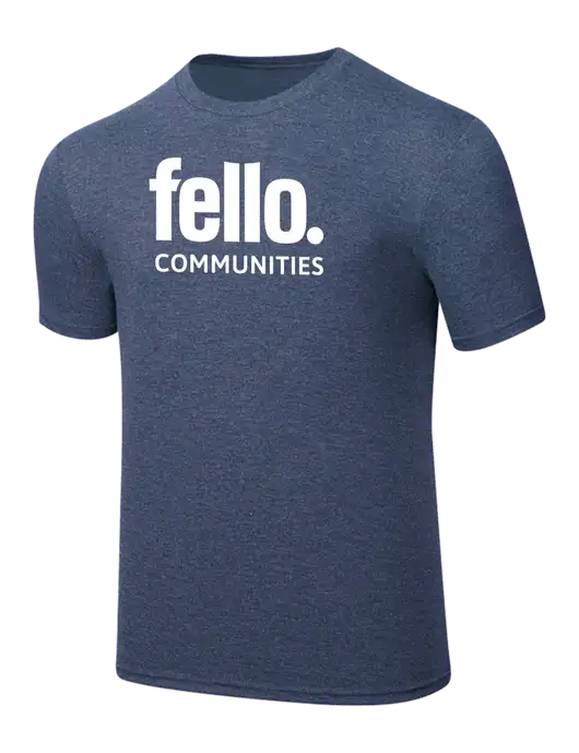 Simply Soft Navy Frost 4.5oz  Poly/Combed Ring Spun Cotton T-Shirt w/Fello Communities Logo