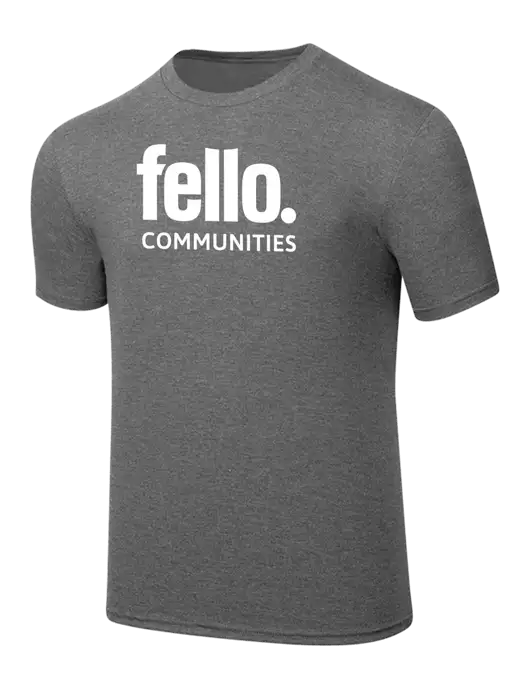 Simply Soft Heathered Medium Grey 4.5oz  Poly/Combed Ring Spun Cotton T-Shirt w/Fello Communities Logo
