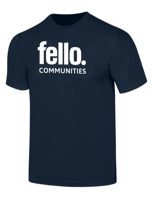 Simply Soft Navy 4.5oz  Poly/Combed Ring Spun Cotton T-Shirt w/Fello Communities Logo
