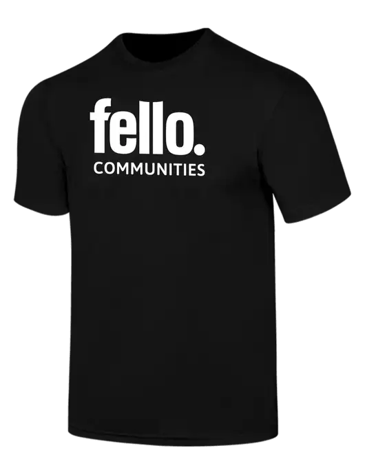 Simply Soft Black 4.5oz  Poly/Combed Ring Spun Cotton T-Shirt w/Fello Communities Logo