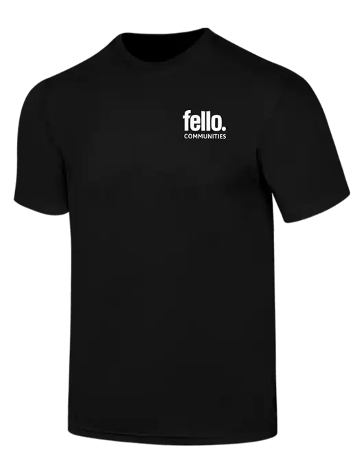 Simply Soft Black 4.5oz  Poly/Combed Ring Spun Cotton T-Shirt w/Fello Communities Logo