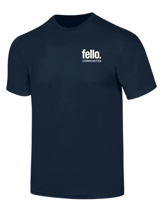 Simply Soft Navy 4.5oz  Poly/Combed Ring Spun Cotton T-Shirt w/Fello Communities Logo