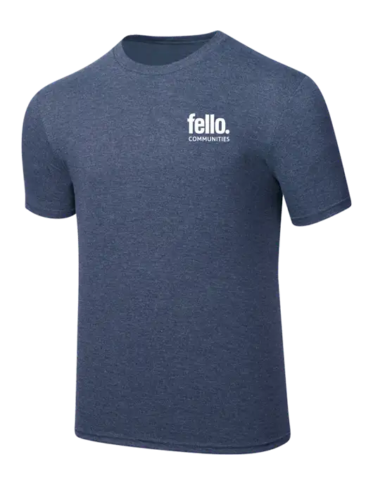 Simply Soft Navy Frost 4.5oz  Poly/Combed Ring Spun Cotton T-Shirt w/Fello Communities Logo