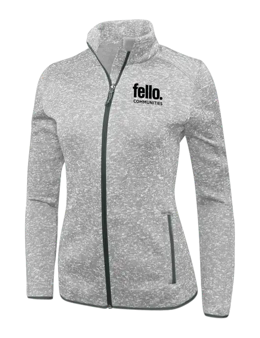 Grey Heather Womens Sweater Fleece Jacket w/Fello Communities Logo