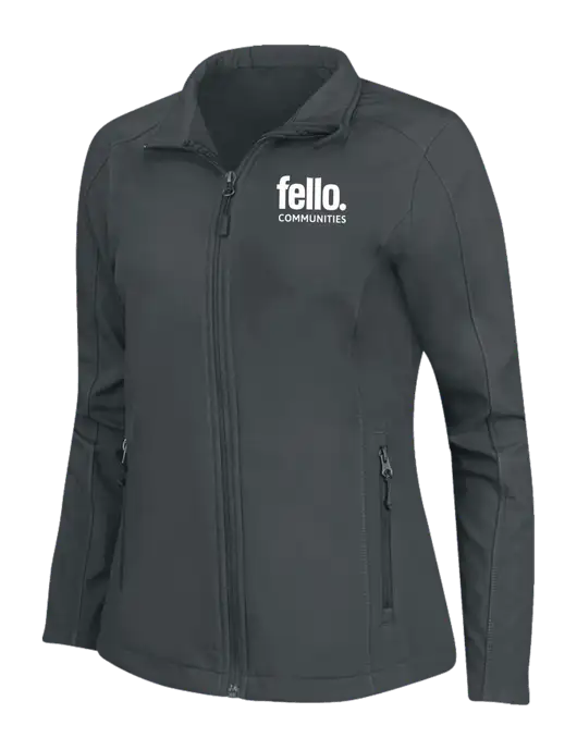 Charcoal Grey Womens Core Soft Shell Jacket w/Fello Communities Logo