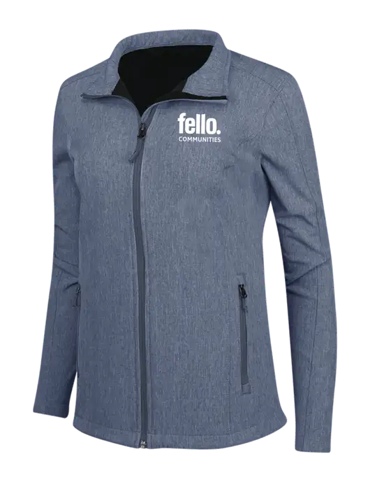 Navy Heather Womens Core Soft Shell Jacket w/Fello Communities Logo