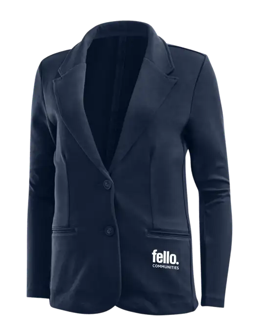 Deep Navy Womens Knit Blazer w/Fello Communities Logo