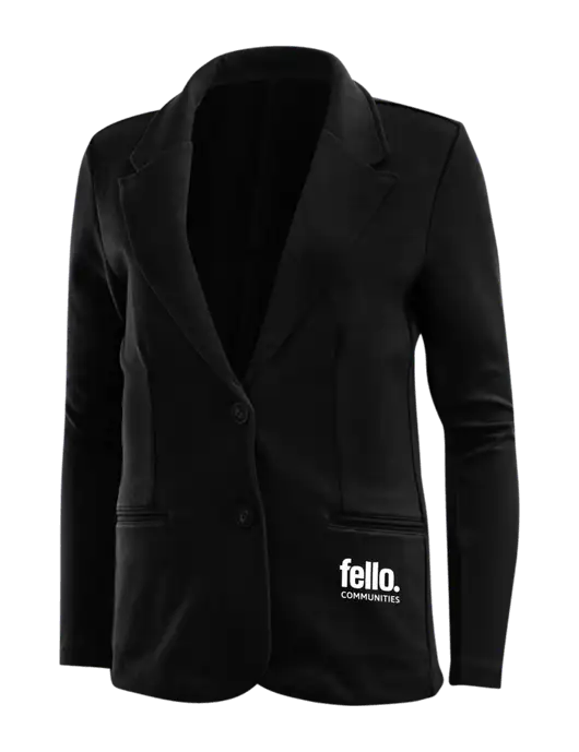 Black Womens Knit Blazer w/Fello Communities Logo