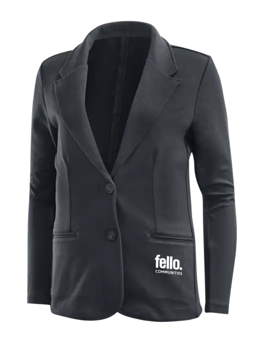 Charcoal Grey Womens Knit Blazer w/Fello Communities Logo