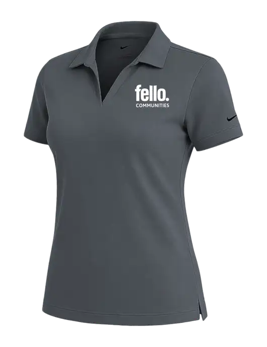 NIKE Dark Grey Womens Dri-Fit Micro Pique Polo w/Fello Communities Logo