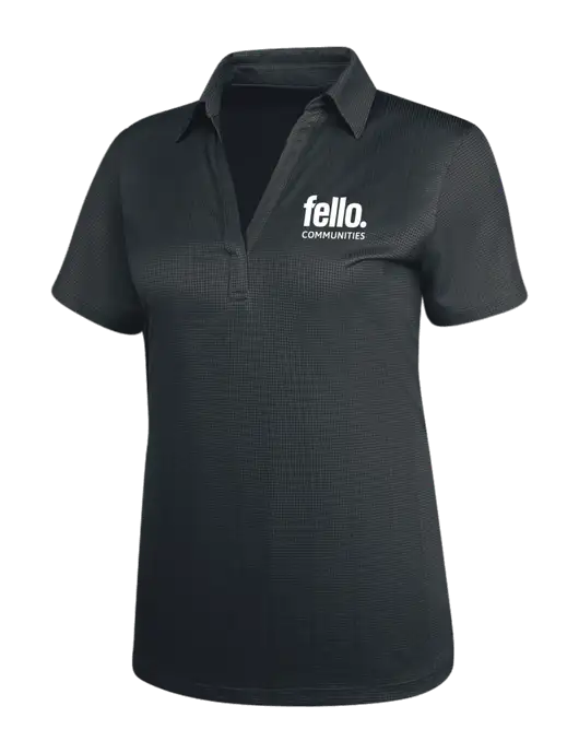 Dark Grey Womens Performance Fine Jacquard Polo w/Fello Communities Logo