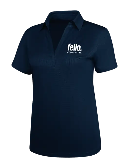 Navy Womens Performance Fine Jacquard Polo w/Fello Communities Logo