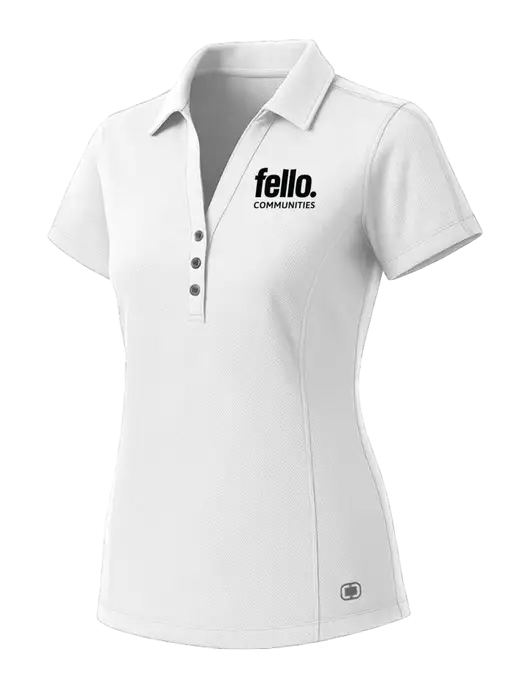 OGIO Womens White ONYX Polo w/Fello Communities Logo