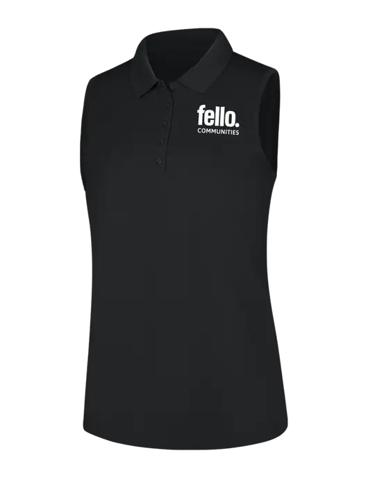 Womens Black Dry Zone UV Micro-Mesh Sleeveless Polo w/Fello Communities Logo