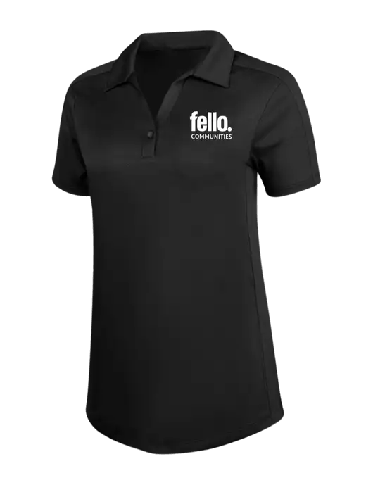 Womens Black Diamond Jacquard Polo w/Fello Communities Logo