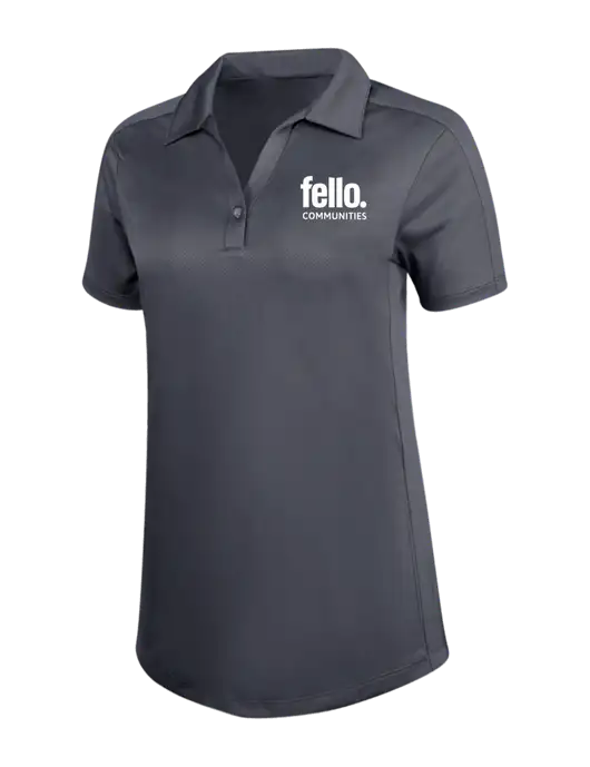 Womens Dark Grey Diamond Jacquard Polo w/Fello Communities Logo