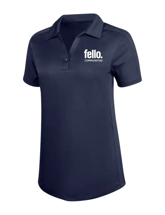 Womens Dark Navy Diamond Jacquard Polo w/Fello Communities Logo