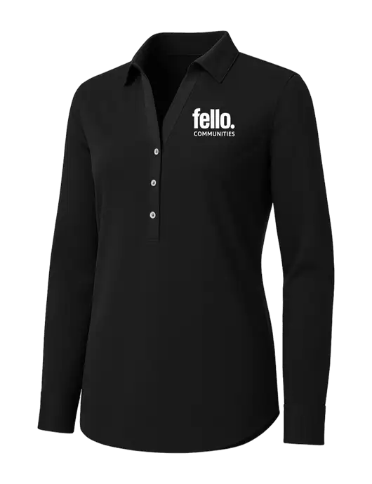 Womens Black City Stretch Shirt w/Fello Communities Logo
