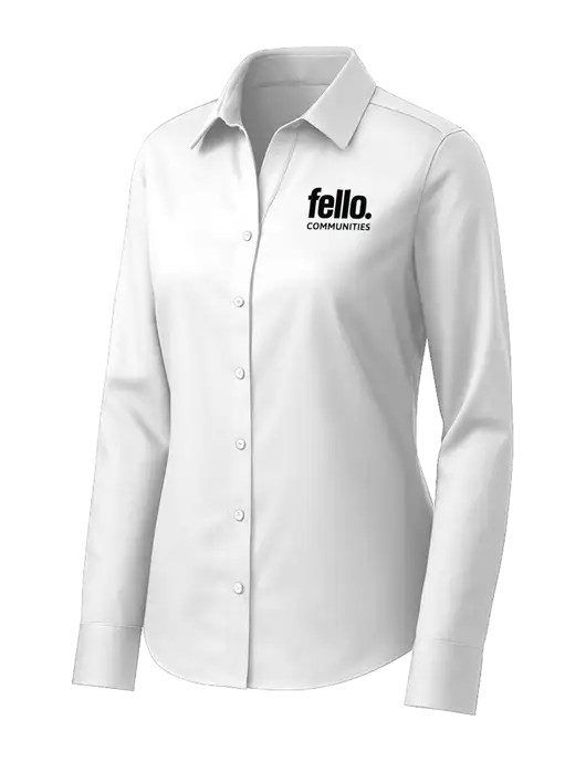 Brooks Brothers Womens White Wrinkle-Free Stretch Pinpoint Shirt w/Fello Communities Logo