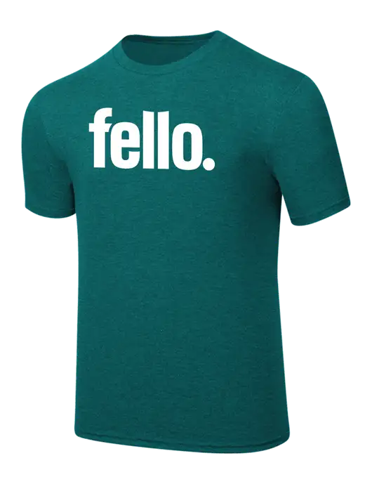 Simply Soft Heathered Dark Teal 4.5oz  Poly/Combed Ring Spun Cotton T-Shirt w/Fello. Logo
