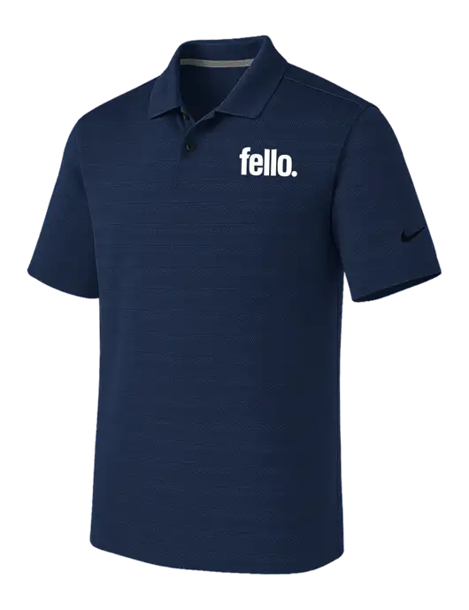 Nike Navy Dri-FIT Vapor Jacquard Polo w/Fello. Logo