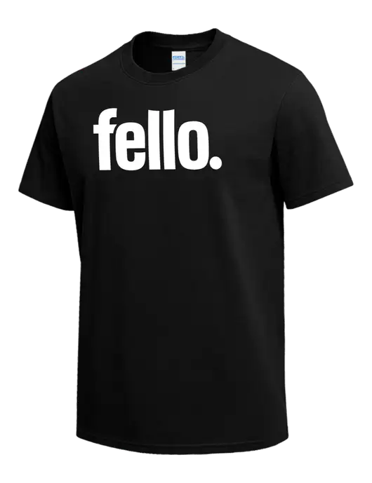 Black Heavyweight 6.1 oz T-Shirt w/Fello. Logo