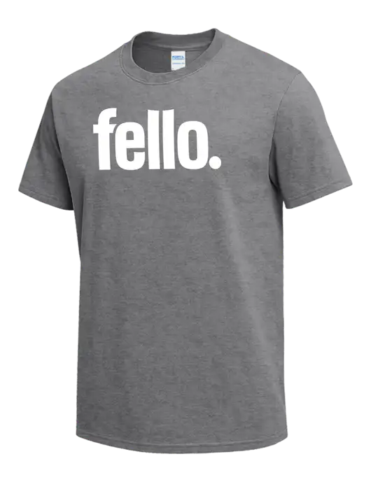 Medium Grey Heather Heavyweight 6.1 oz T-Shirt w/Fello. Logo