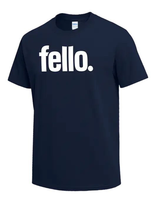 Navy Heavyweight 6.1 oz T-Shirt w/Fello. Logo