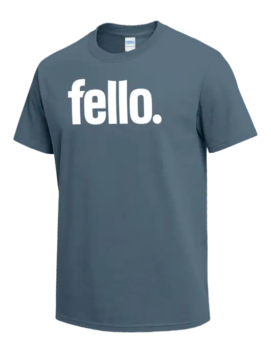 Slate Blue Heavyweight 6.1 oz T-Shirt w/Fello. Logo