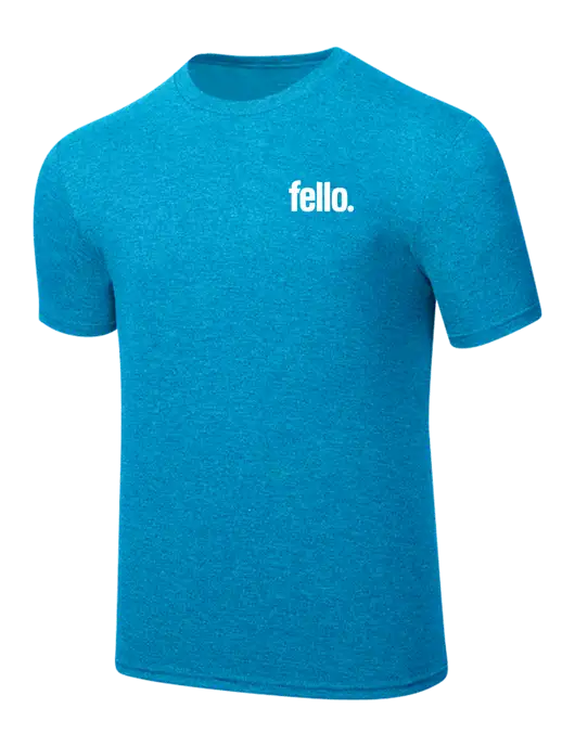 Simply Soft Sapphire Blue Frost 4.5oz  Poly/Combed Ring Spun Cotton T-Shirt w/Fello. Logo
