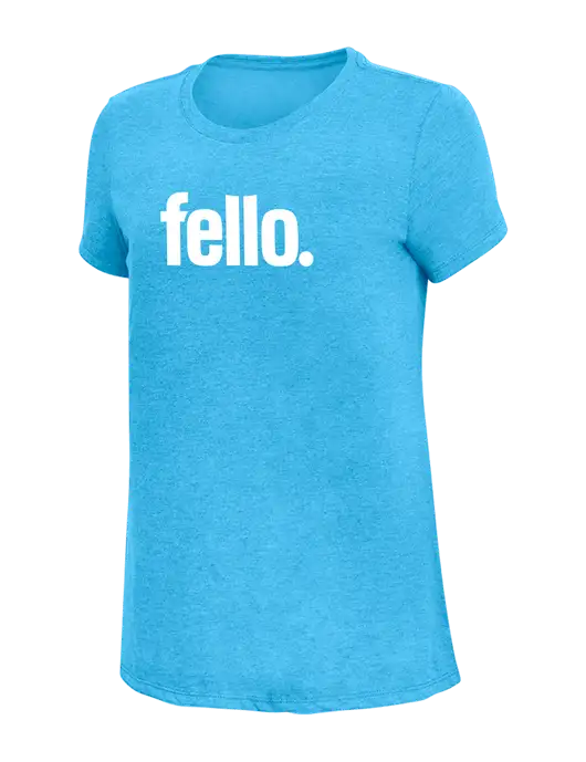 Womens Simply Soft Turquoise Frost 4.5oz  Poly/Combed Ring Spun Cotton T-Shirt w/Fello. Logo
