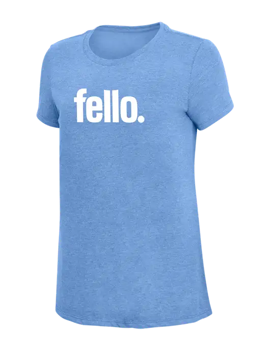 Womens Simply Soft Maritime Frost 4.5oz Poly/Combed Ring Spun Cotton T-Shirt
 w/Fello. Logo