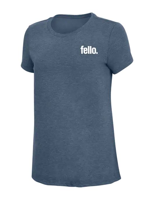 Womens Simply Soft Navy Frost 4.5oz  Poly/Combed Ring Spun Cotton T-Shirt w/Fello. Logo