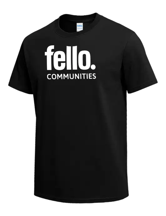 Black Heavyweight 6.1 oz T-Shirt w/Fello Communities Logo
