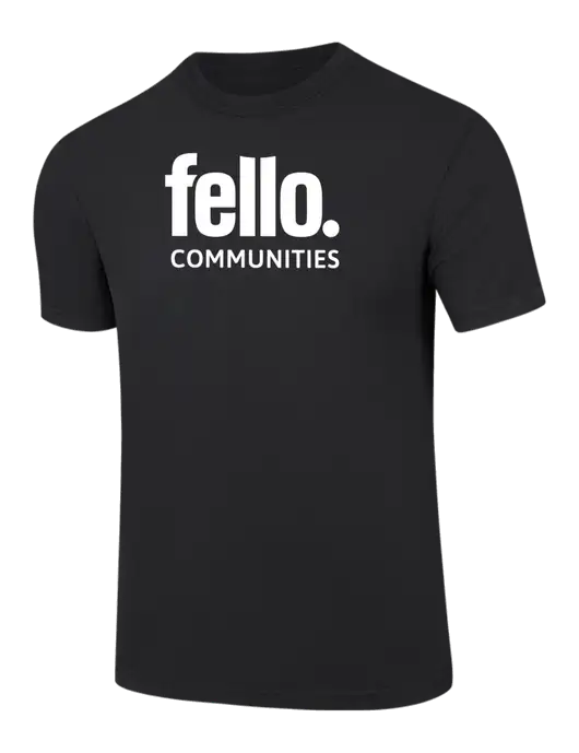 Comfort Colors 6.1 oz Black Heavyweight Ring Spun T-Shirt w/Fello Communities Logo