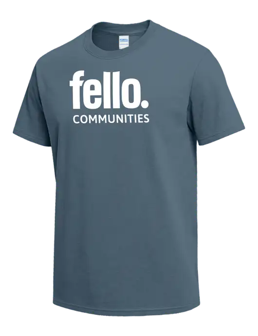 Slate Blue Heavyweight 6.1 oz T-Shirt w/Fello Communities Logo