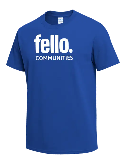 Dark Royal Heavyweight 6.1 oz T-Shirt w/Fello Communities Logo
