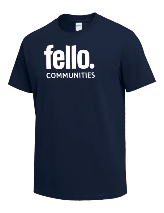 Navy Heavyweight 6.1 oz T-Shirt w/Fello Communities Logo