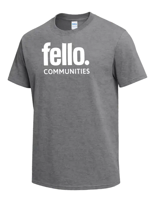 Medium Grey Heather Heavyweight 6.1 oz T-Shirt w/Fello Communities Logo