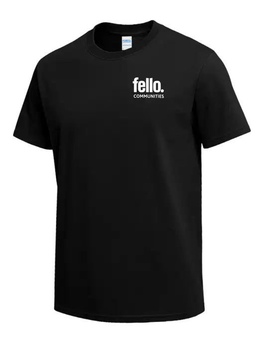 Black Heavyweight 6.1 oz T-Shirt w/Fello Communities Logo