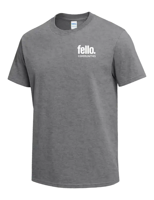 Medium Grey Heather Heavyweight 6.1 oz T-Shirt w/Fello Communities Logo
