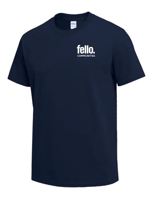 Navy Heavyweight 6.1 oz T-Shirt w/Fello Communities Logo