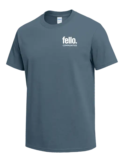 Slate Blue Heavyweight 6.1 oz T-Shirt w/Fello Communities Logo