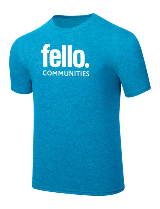 Simply Soft Sapphire Blue Frost 4.5oz  Poly/Combed Ring Spun Cotton T-Shirt w/Fello Communities Logo