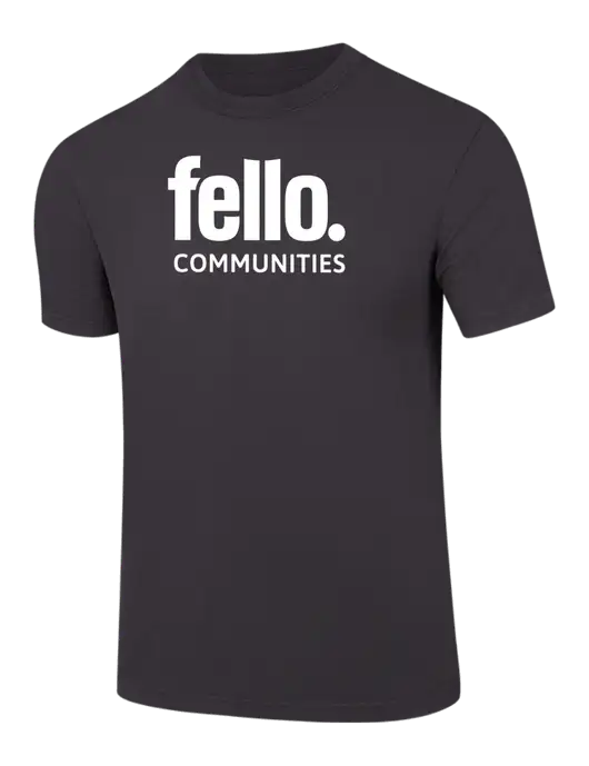 Comfort Colors 6.1 oz Dark Grey Heavyweight Ring Spun T-Shirt w/Fello Communities Logo