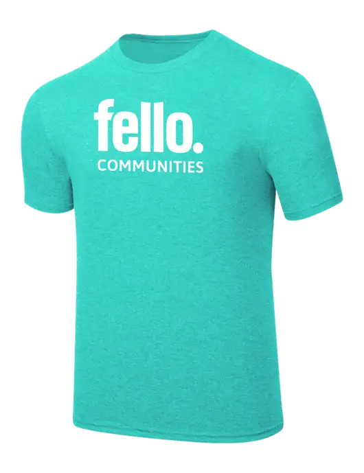Simply Soft Light Teal Heathered 4.5oz  Poly/Combed Ring Spun Cotton T-Shirt w/Fello Communities Logo