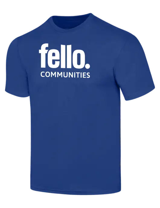Simply Soft Dark Royal 4.5oz  Poly/Combed Ring Spun Cotton T-Shirt w/Fello Communities Logo